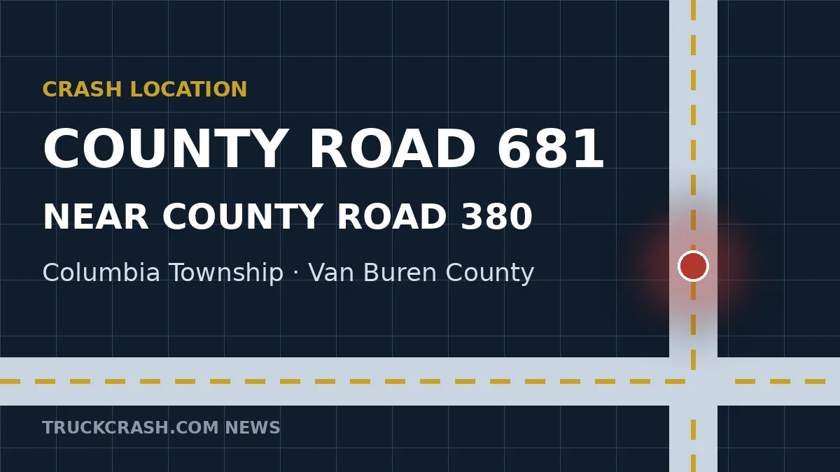 Crash location map — County Road 681, Columbia Township