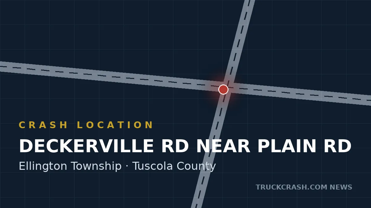 Crash location map — Deckerville Road near Plain Road, Ellington Township