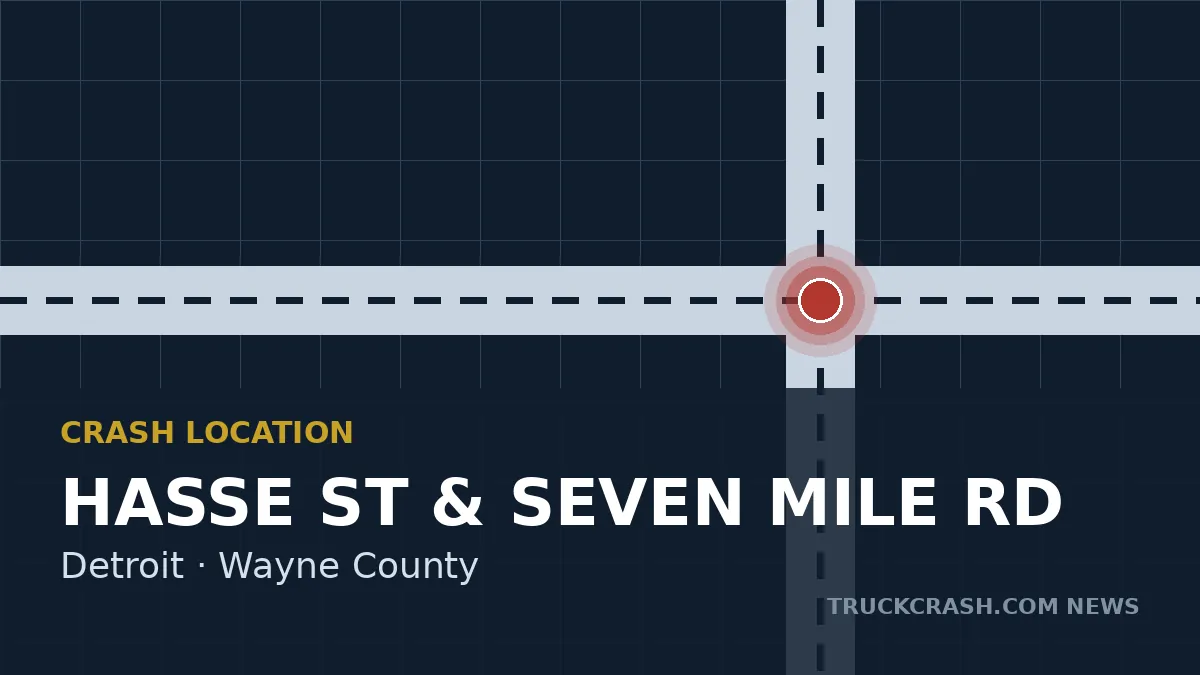 Crash location map - Hasse Street and Seven Mile Road, Detroit