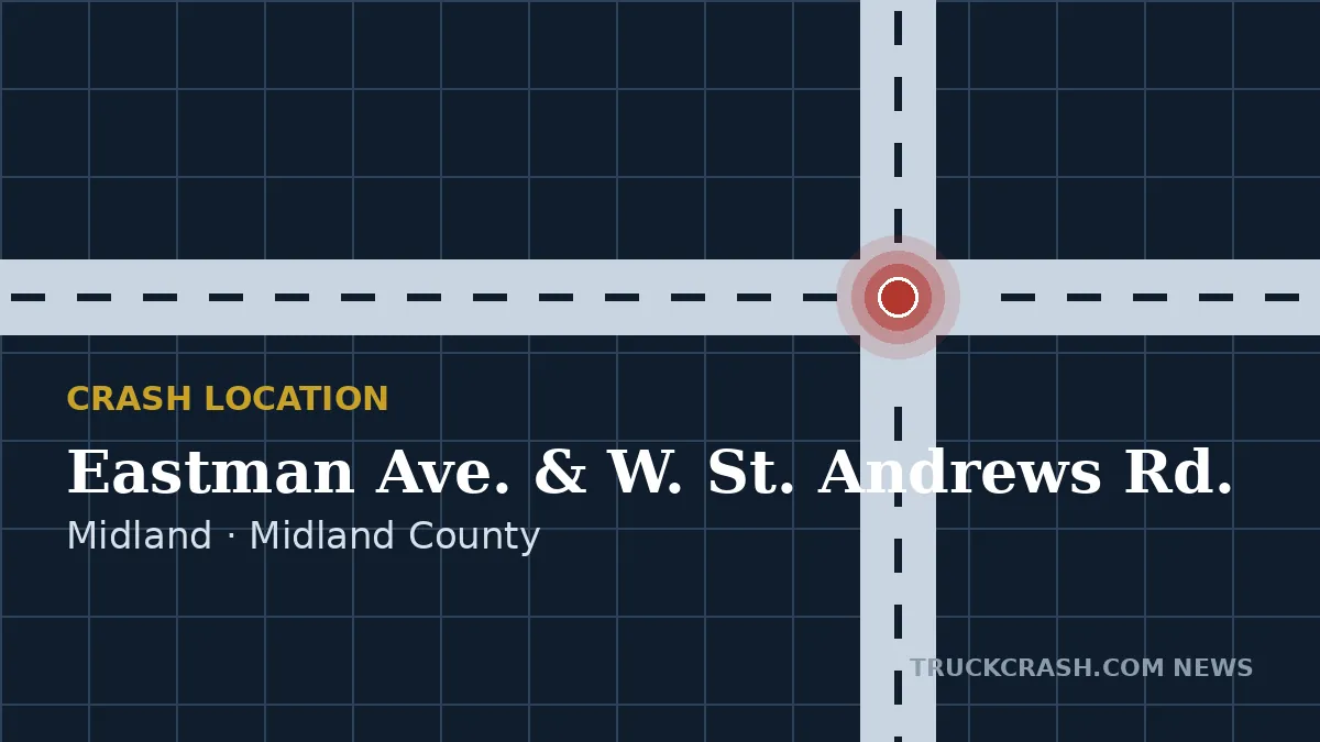 Crash location map — Eastman Avenue and W. St. Andrews Road, Midland
