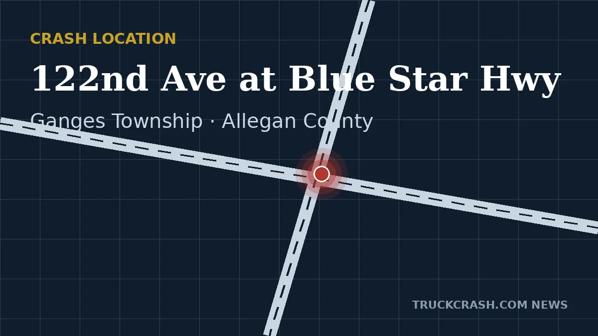 Crash location map — 122nd Avenue near Blue Star Highway, Ganges Township