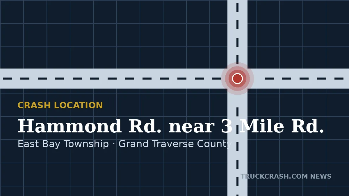 Crash location map — Hammond Road near 3 Mile Road, East Bay Township