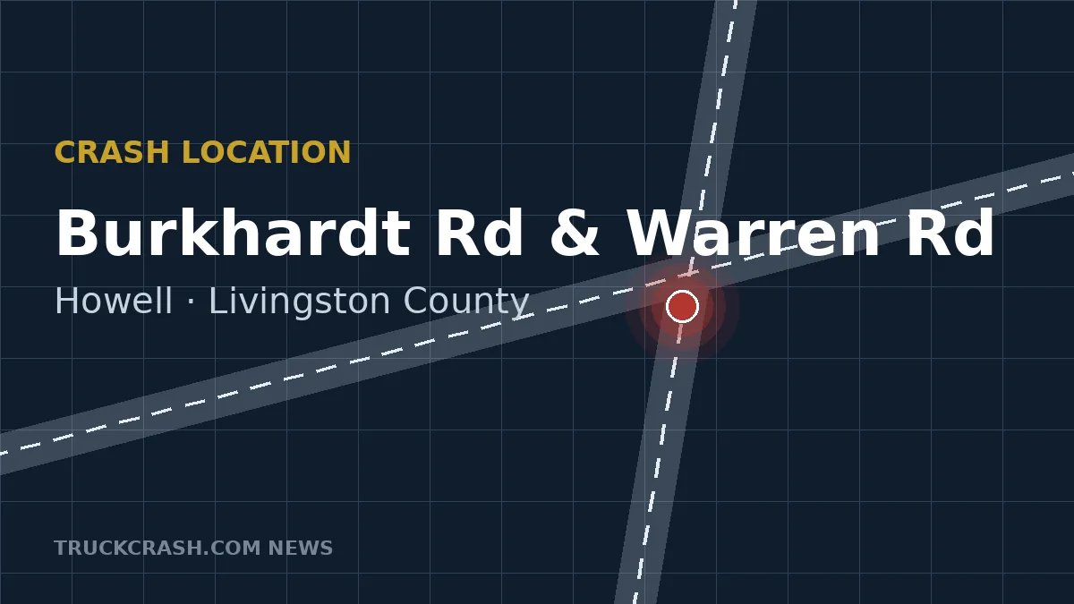 Crash location map — Burkhardt Road & Warren Road, Howell