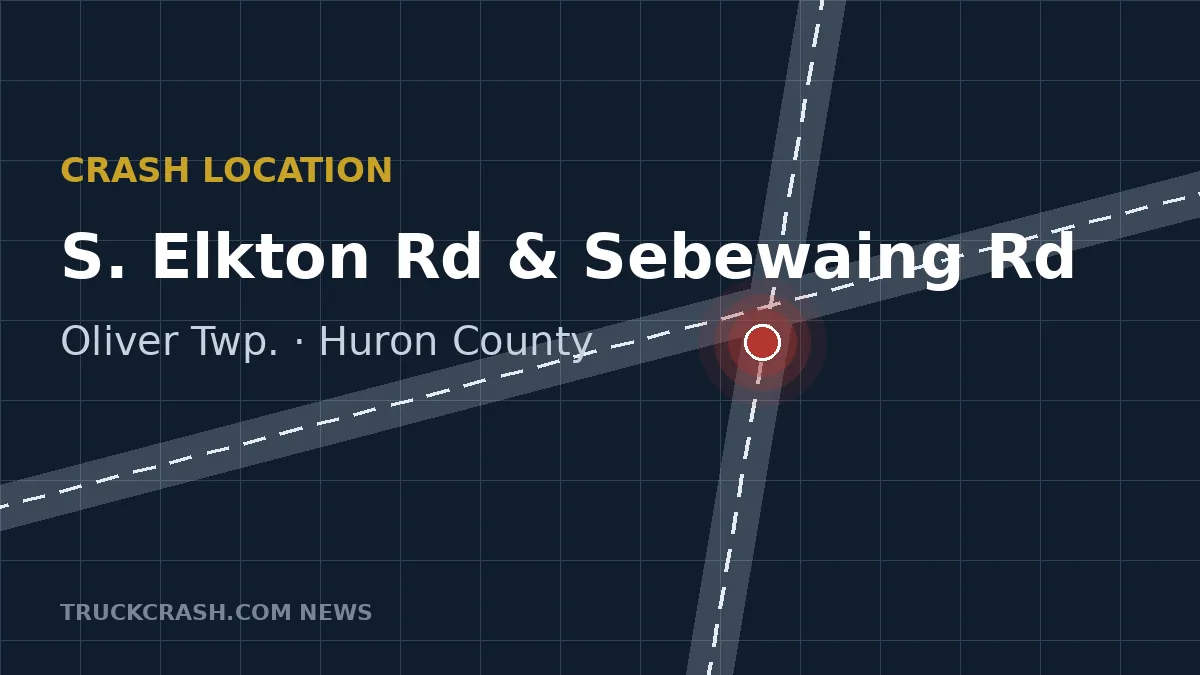 Crash location map — S. Elkton Rd. & Sebewaing Rd., Oliver Township