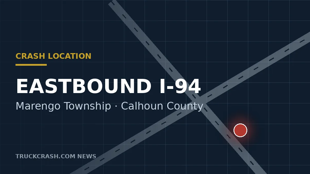 Crash location map - eastbound I-94, Marengo Township