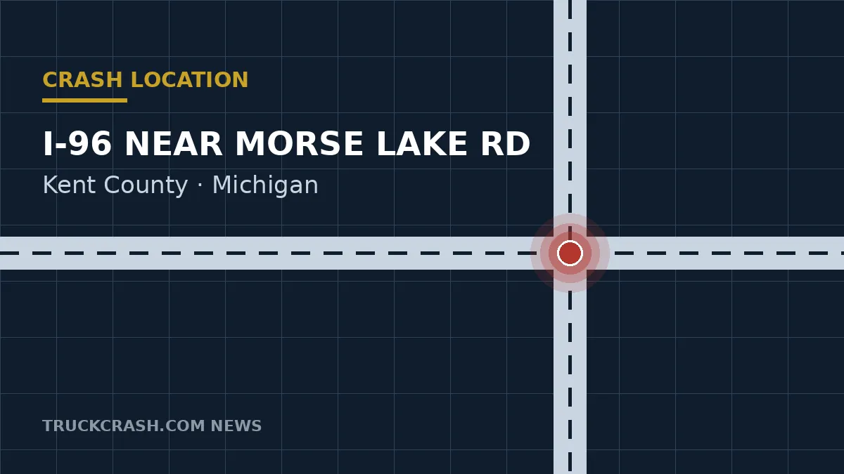 Crash location map - I-96 near Morse Lake Road, Kent County