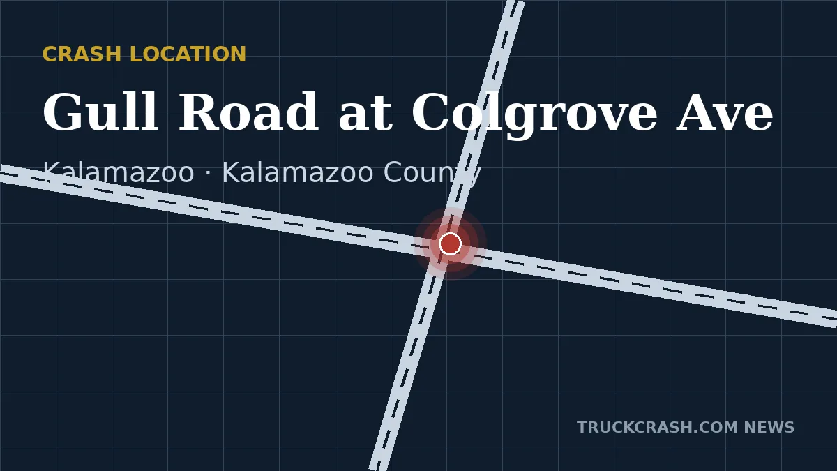 Crash location map — Gull Road between Colgrove and Elkerton Avenues, Kalamazoo