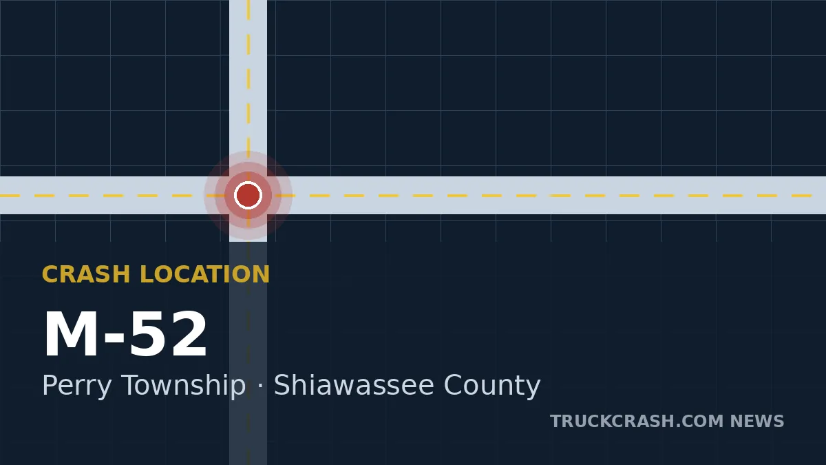 Crash location map — M-52, Perry Township