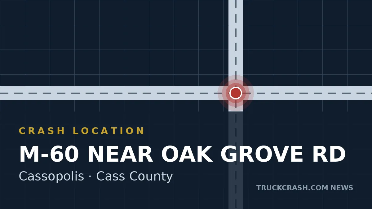 Crash location map — M-60 near Oak Grove Road, Cassopolis