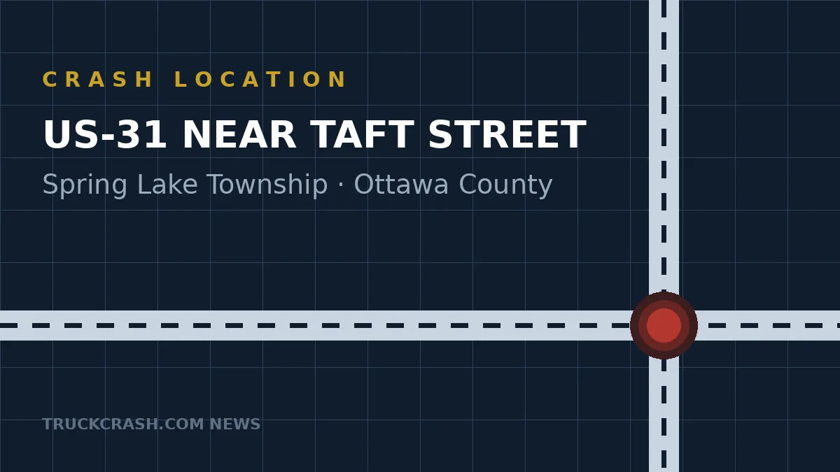 Crash location map - US-31 near Taft Street, Spring Lake Township, Ottawa County