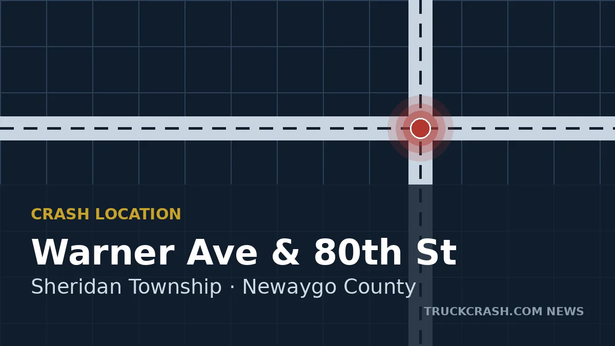 Crash location map — Warner Avenue and 80th Street, Sheridan Township