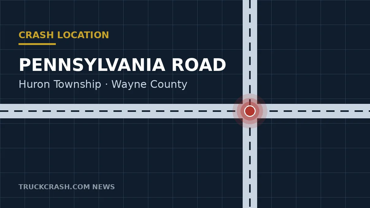 Crash location map - Pennsylvania Road, Huron Township