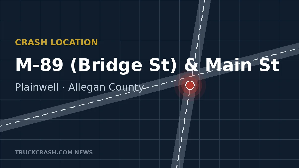 Crash location map — M-89 (Bridge St.) & Main St., Plainwell