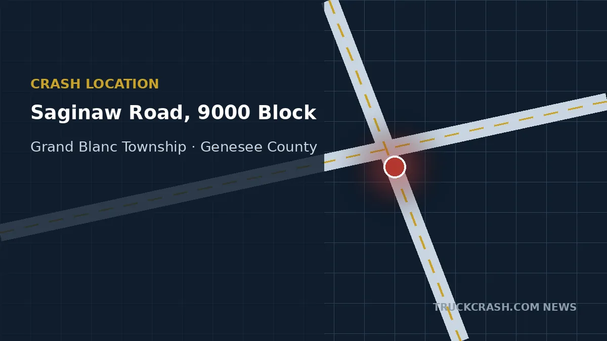 Crash location map — Saginaw Road, 9000 block, Grand Blanc Township