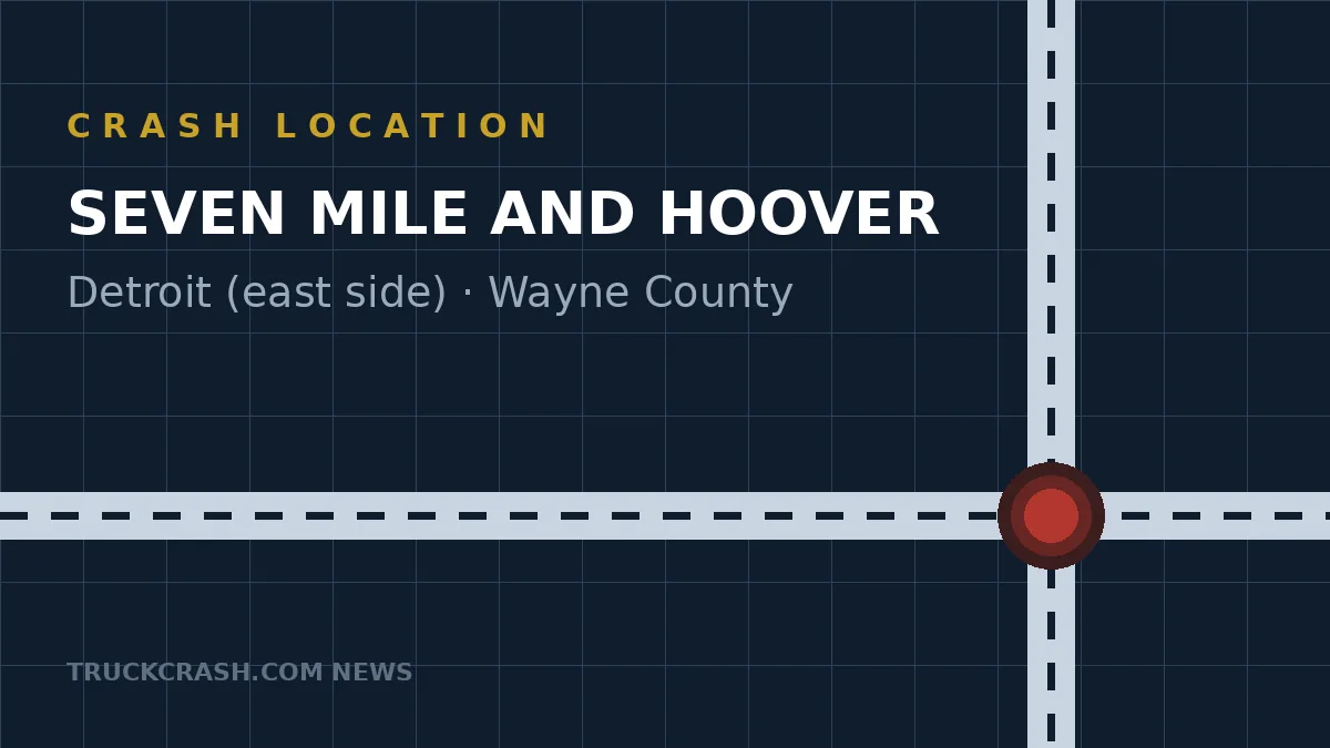 Crash location map - Seven Mile and Hoover, Detroit (east side), Wayne County